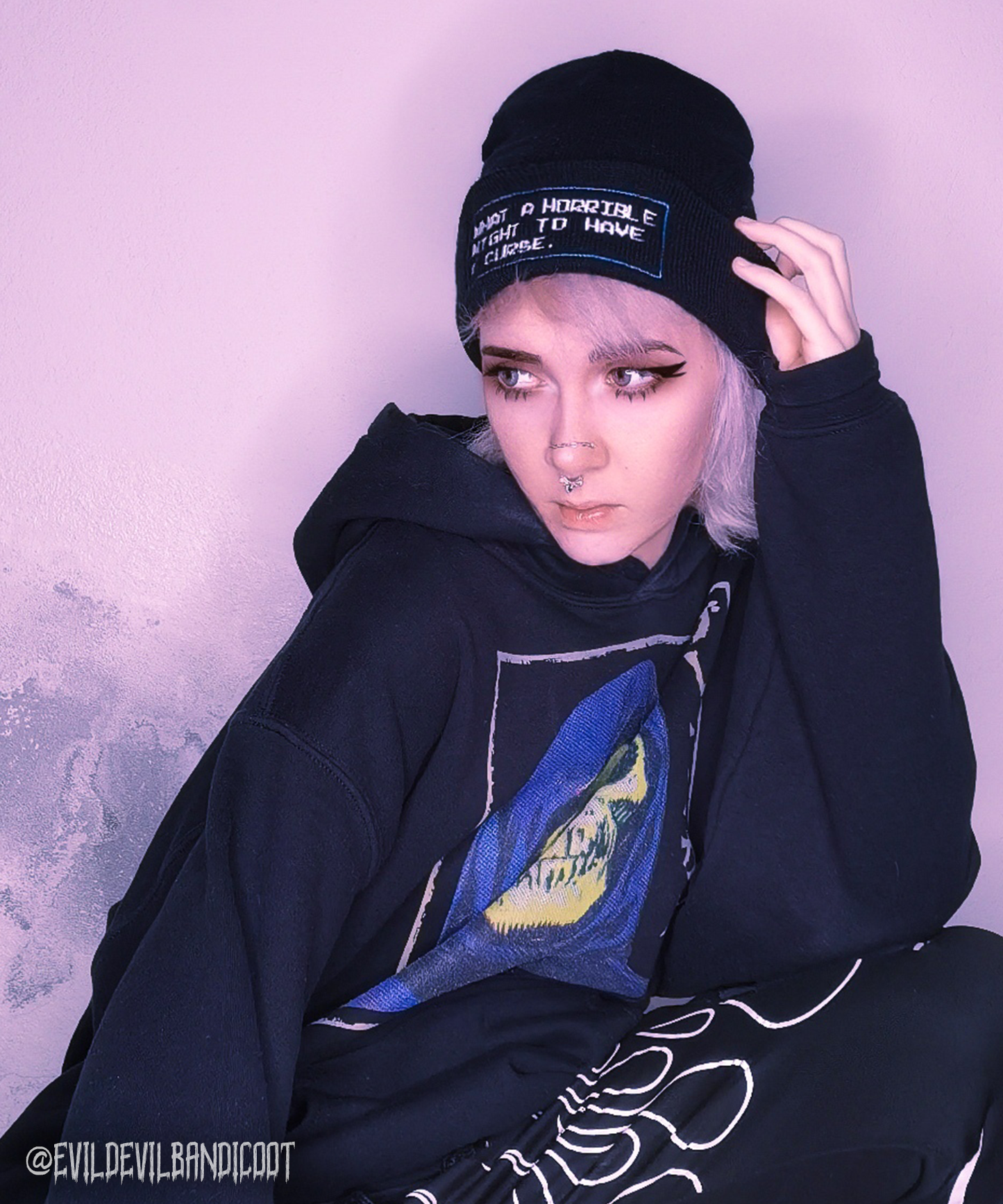 What A Horrible Night To Have A Curse Embroidered Beanie