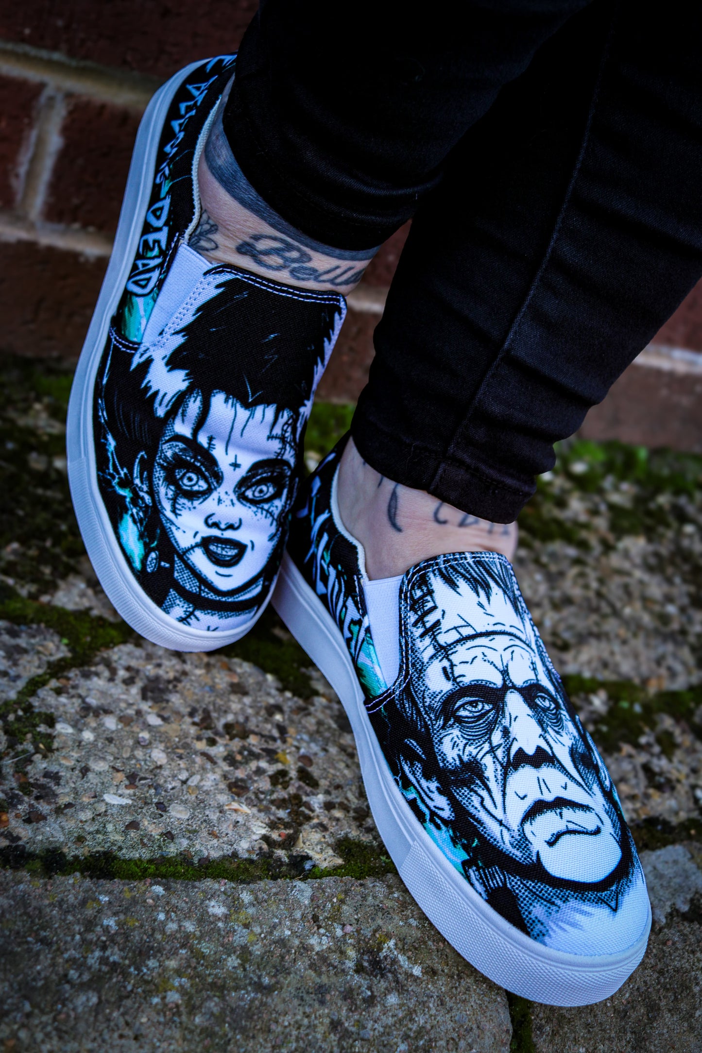 Frankenstein & The Bride Slip-On Shoes