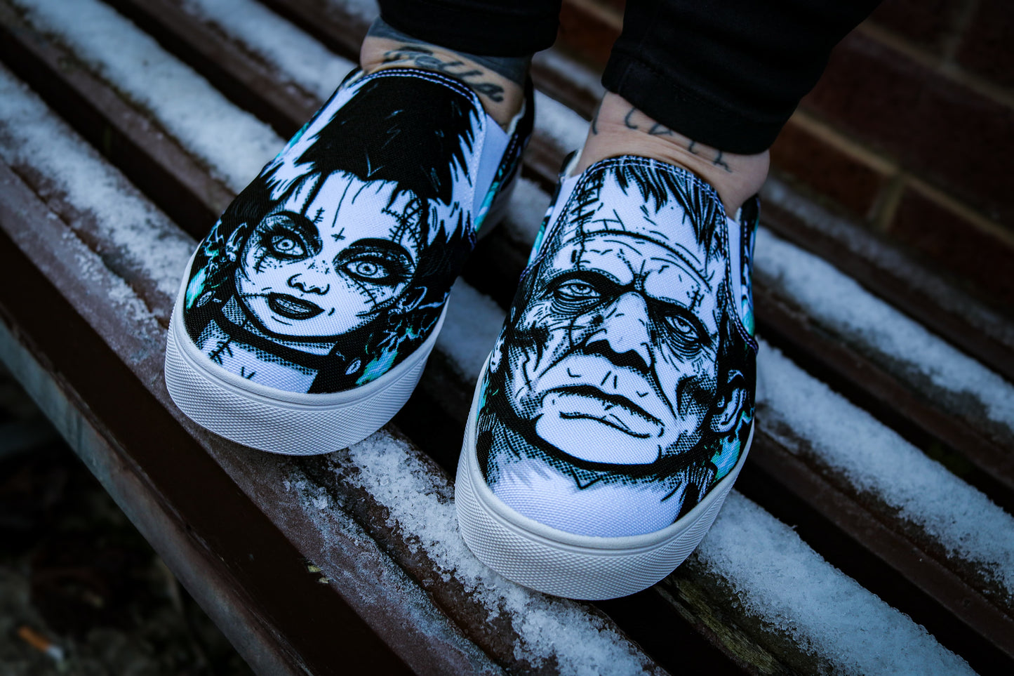 Frankenstein & The Bride Slip-On Shoes