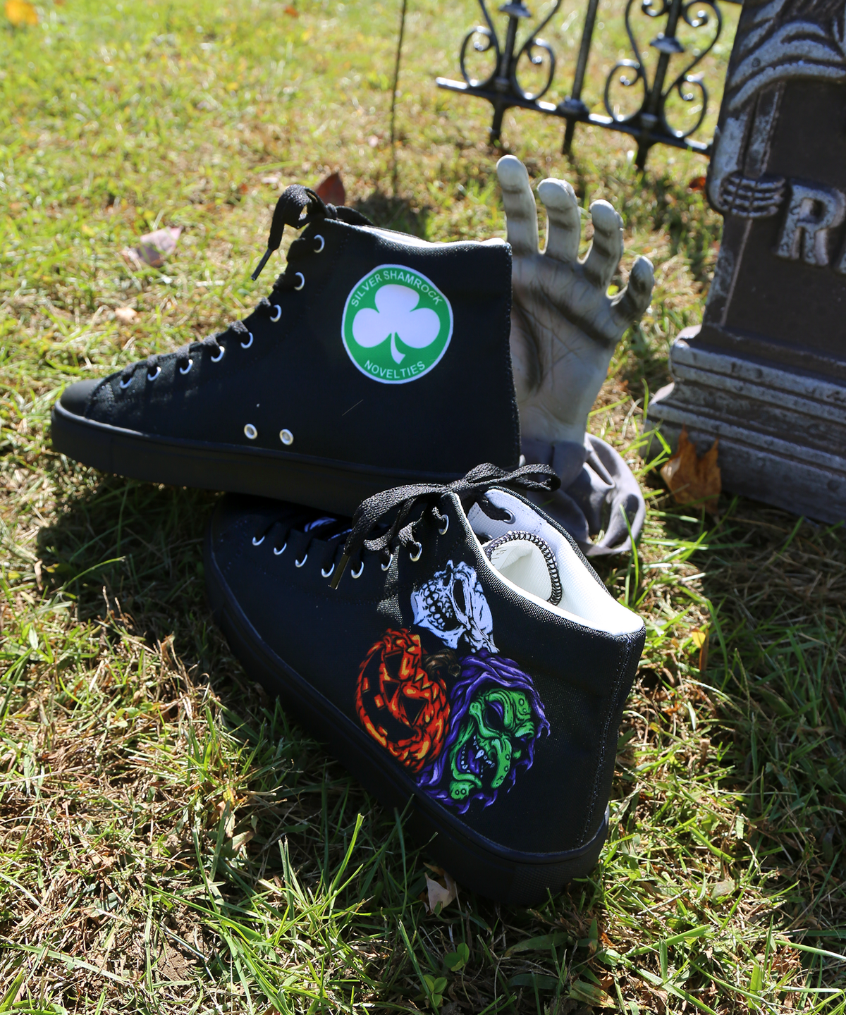 Silver Shamrock High-Top Shoes