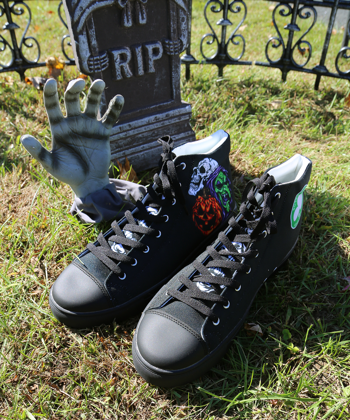 Silver Shamrock High-Top Shoes
