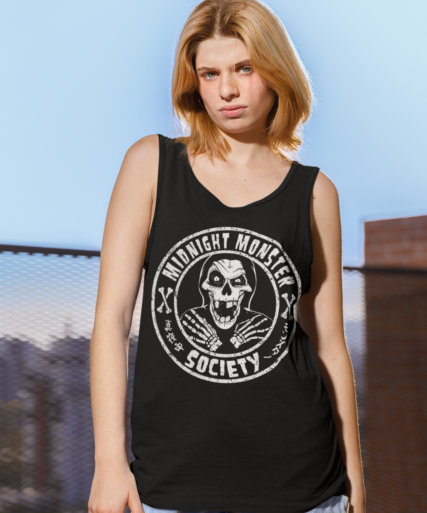 Midnight Monster Society, Skeleton Fiend Unisex Tank Top