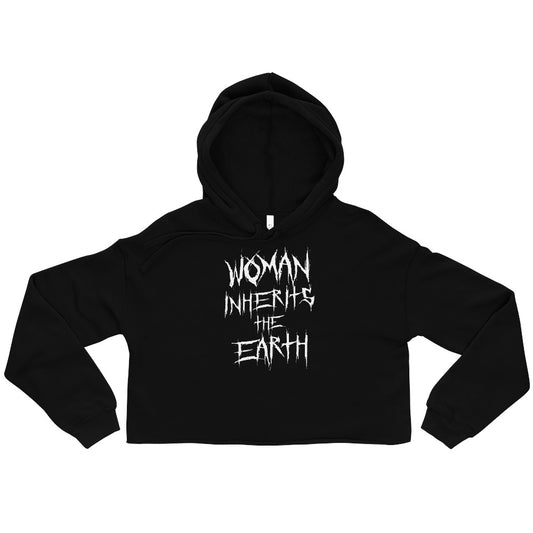 Woman Inherits The Earth, Jurassic Park Double-Sided Ladies Crop Hoodie