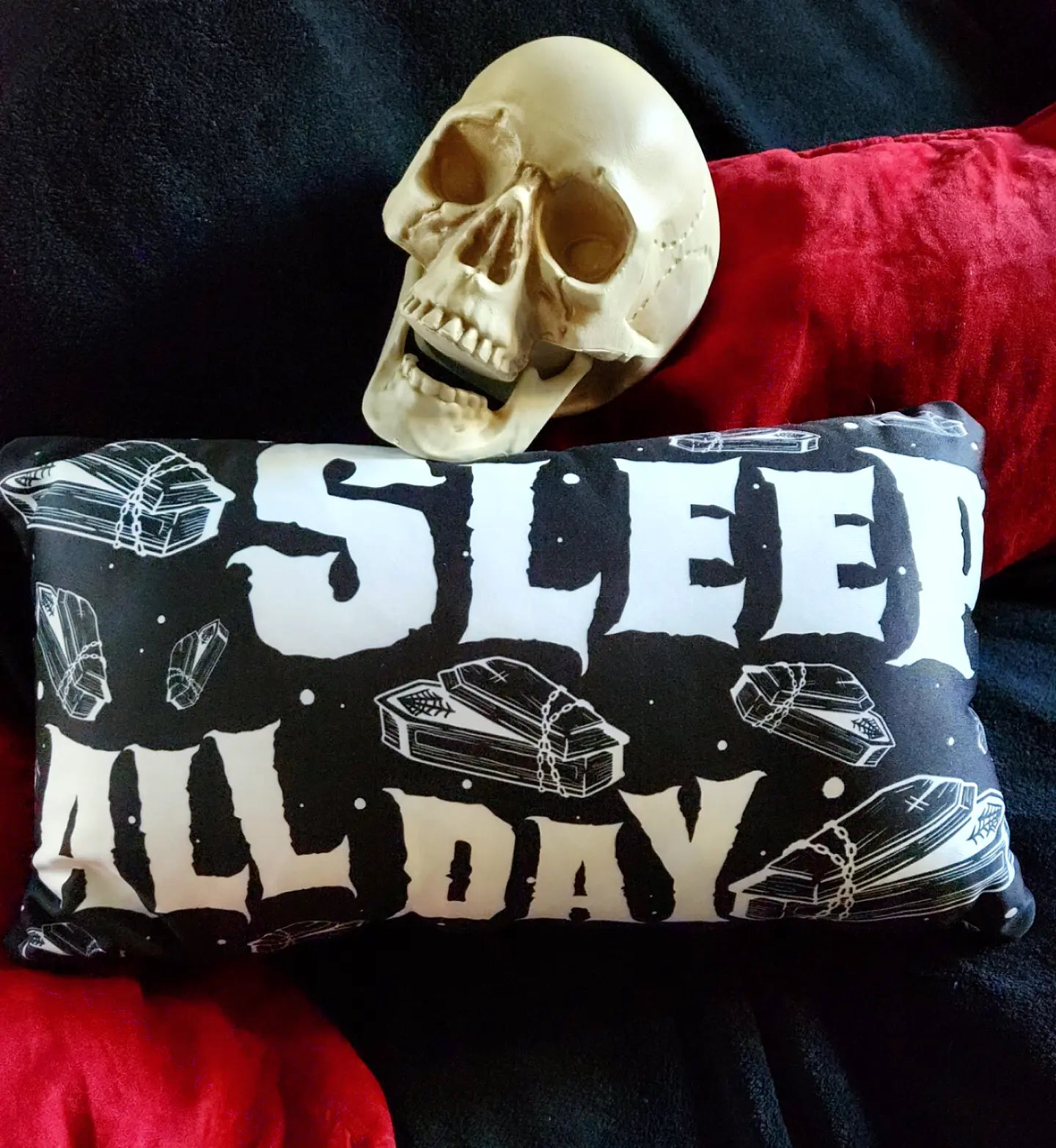 Sleep All Day, Haunt All Night Double Sided Pillow