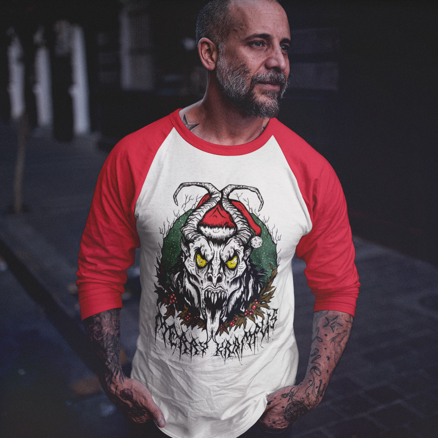 Merry Krampus Unisex Long Sleeve Raglan Shirt