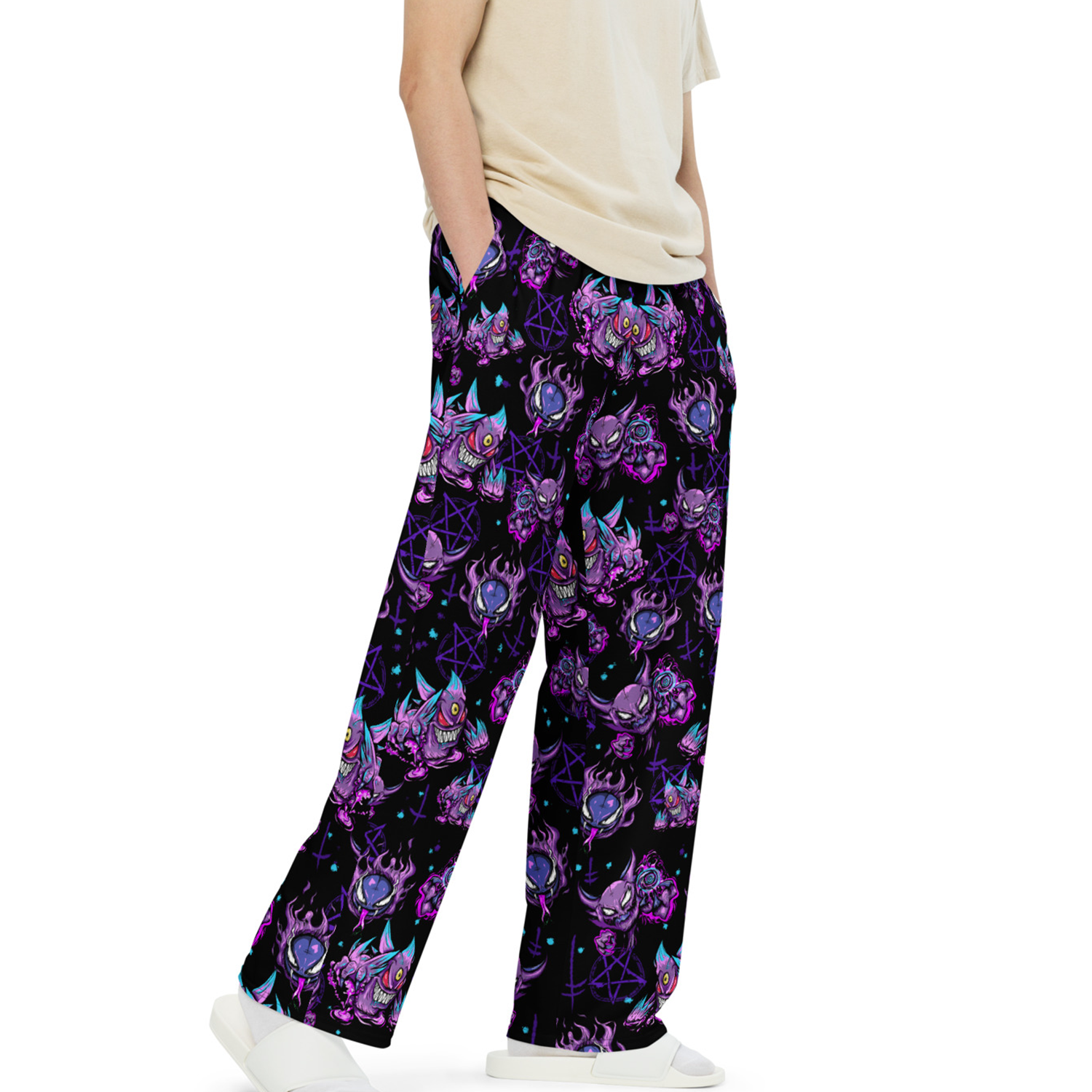 Lavender Town Ghosts unisex wide-leg pants – Midnight Monster Society