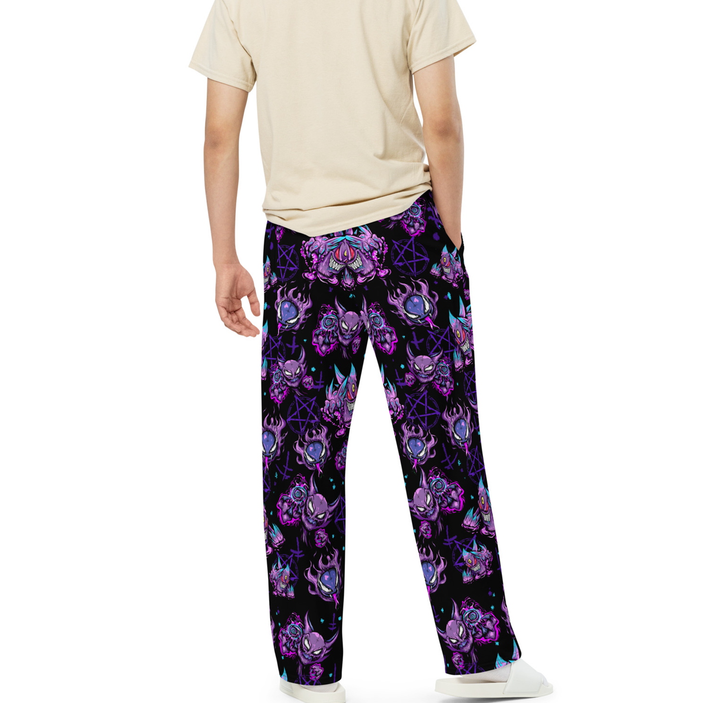Lavender Town Ghosts unisex wide-leg pants