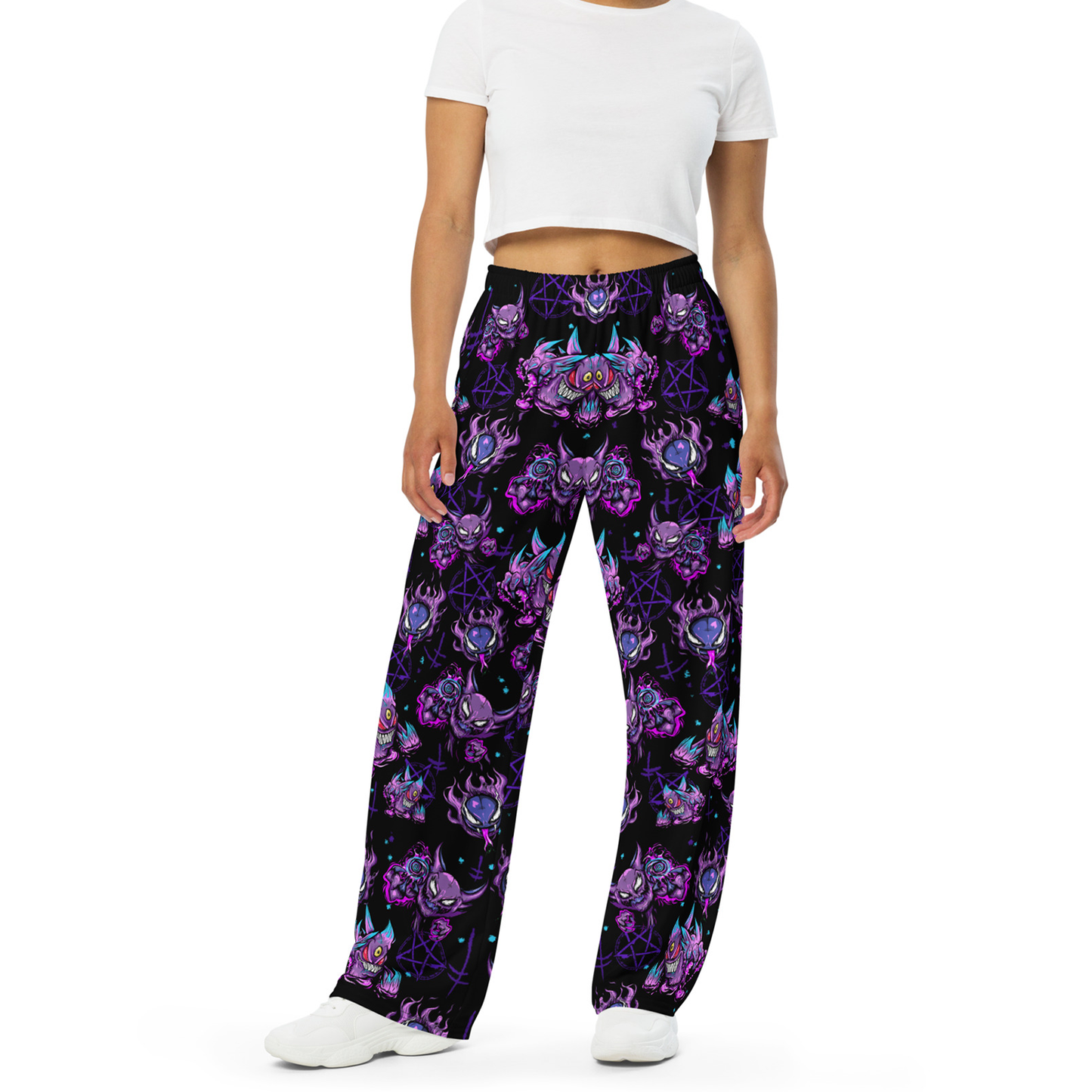 Lavender Town Ghosts unisex wide-leg pants