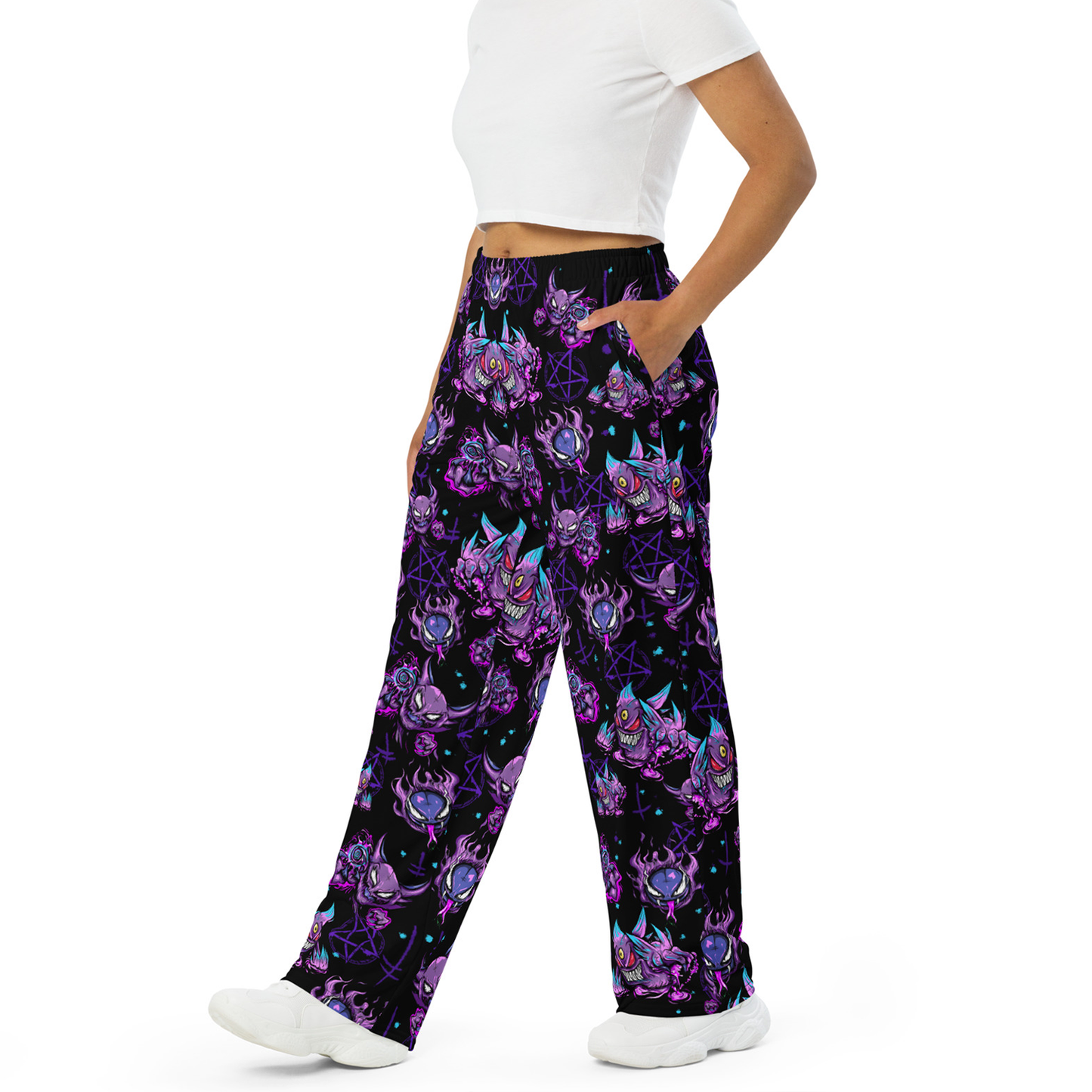 Lavender Town Ghosts unisex wide-leg pants