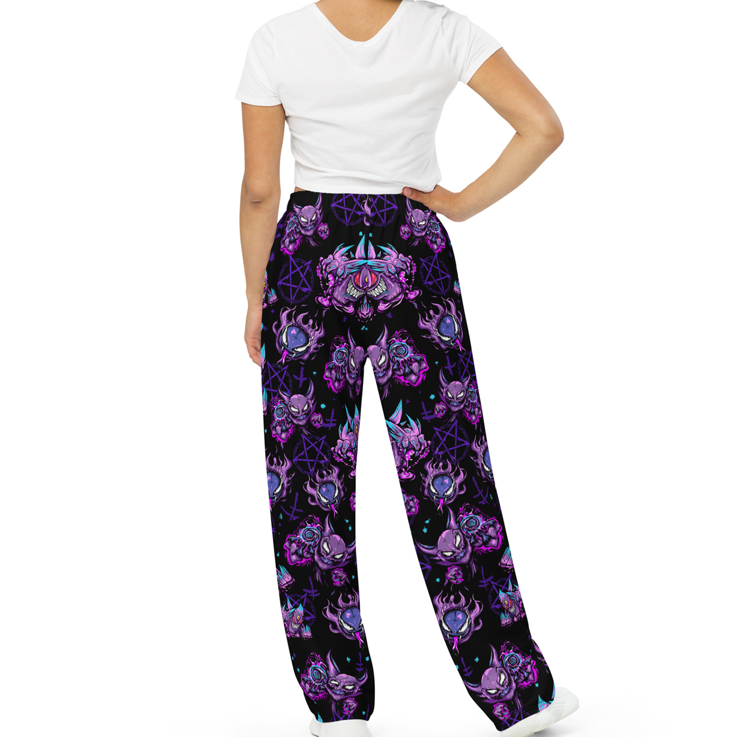 Lavender Town Ghosts unisex wide-leg pants