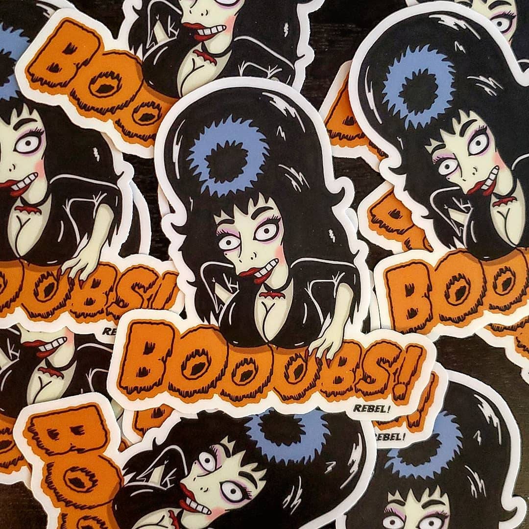 Elvira Boobs! Die Cut Vinyl Sticker