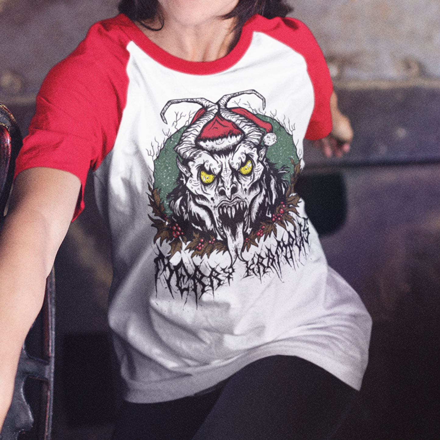 Merry Krampus Unisex Long Sleeve Raglan Shirt