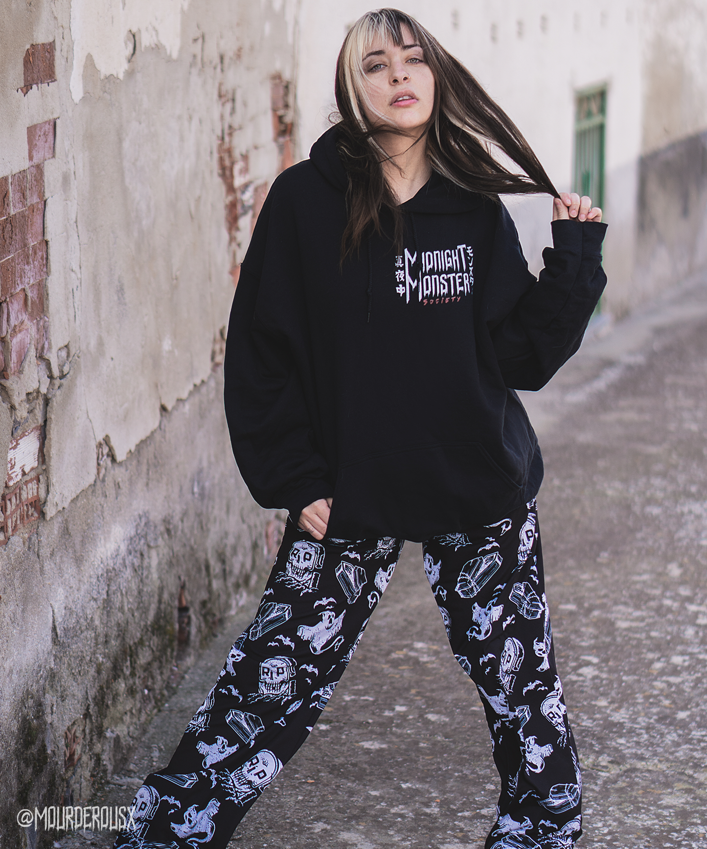 Graveyard unisex wide-leg pants