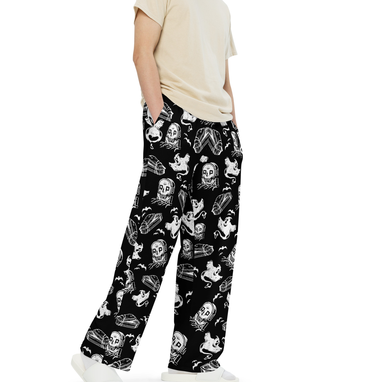 Graveyard unisex wide-leg pants