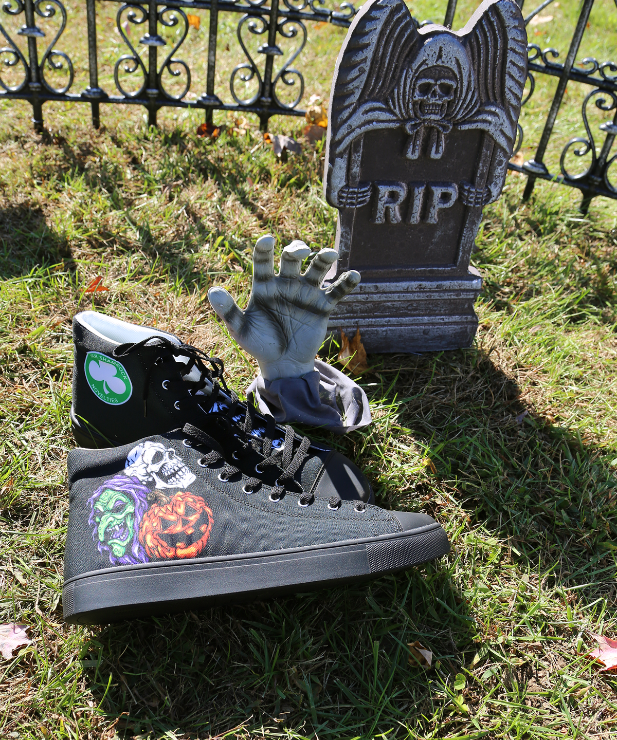 Silver Shamrock High-Top Shoes