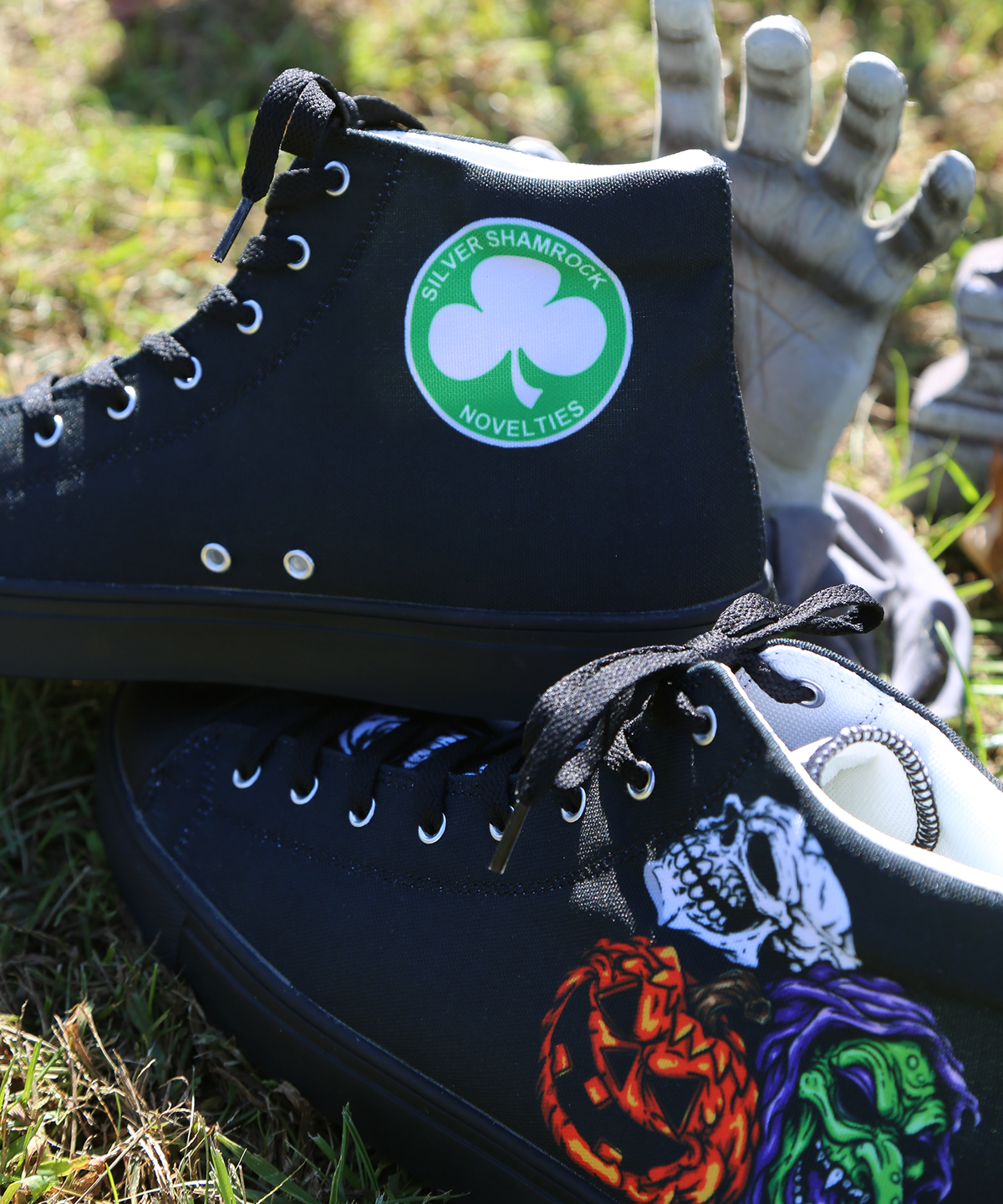 Silver Shamrock High-Top Shoes