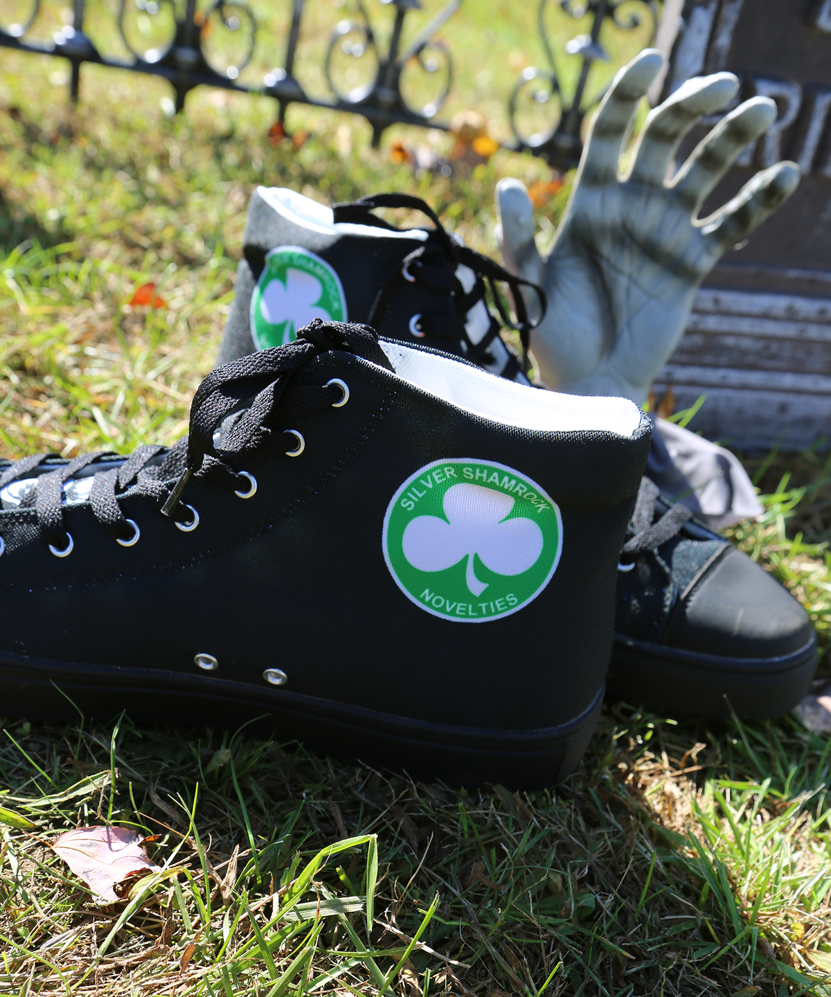 Silver Shamrock High-Top Shoes
