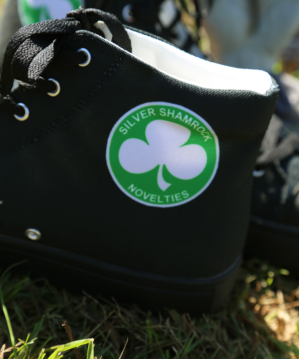 Silver Shamrock High-Top Shoes