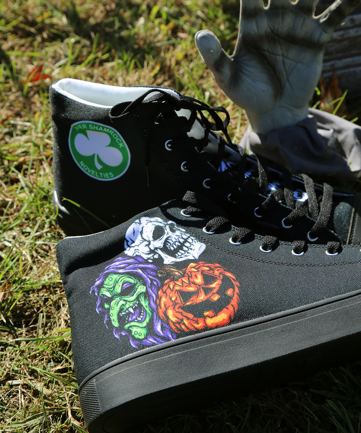 Silver Shamrock High-Top Shoes