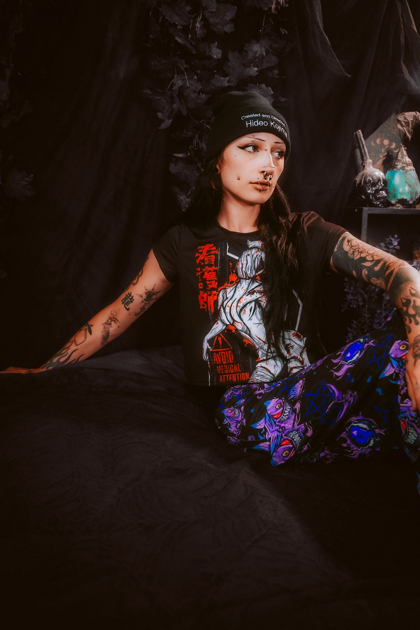 Lavender Town Ghosts unisex wide-leg pants