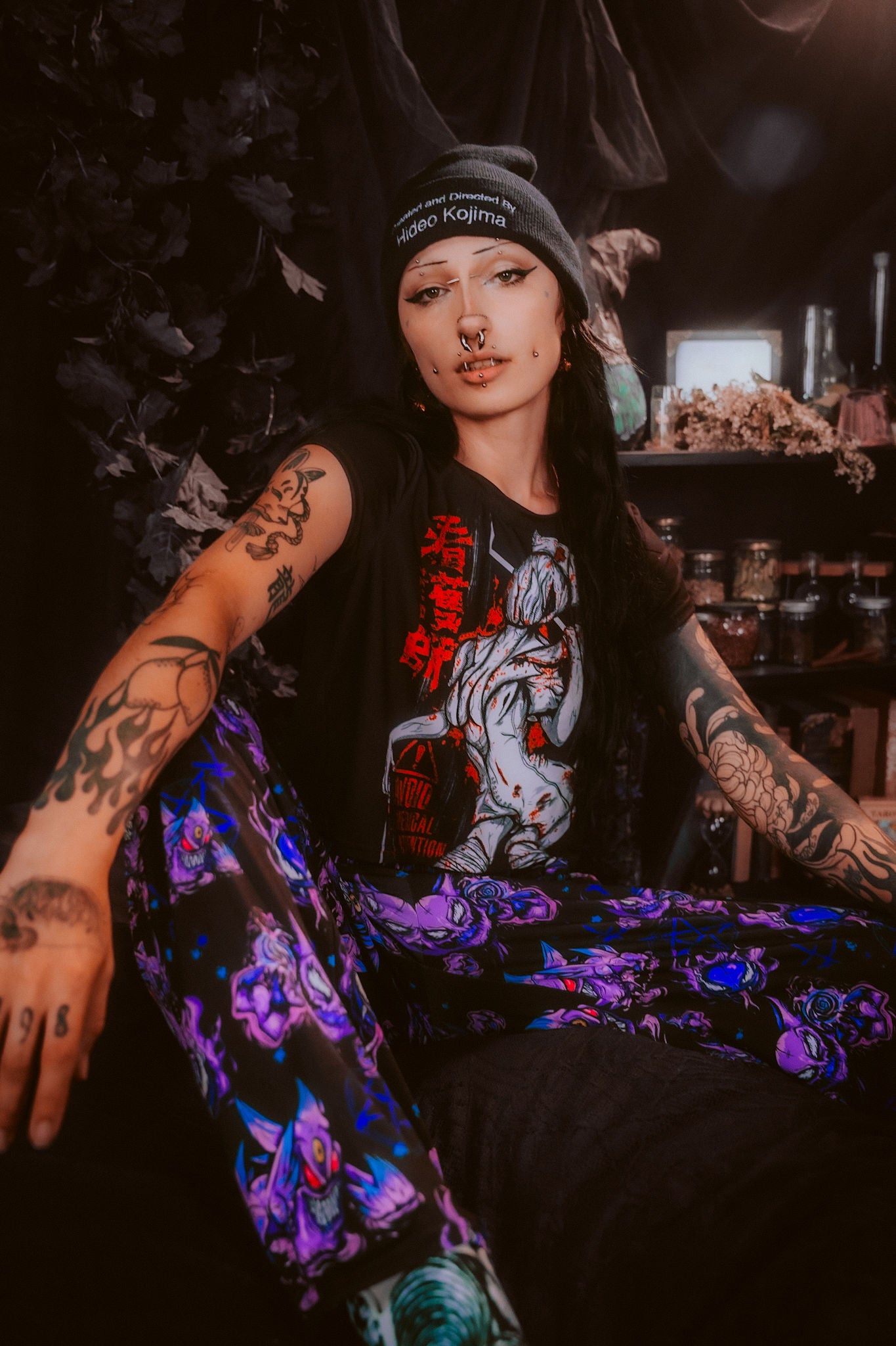 Lavender Town Ghosts unisex wide-leg pants