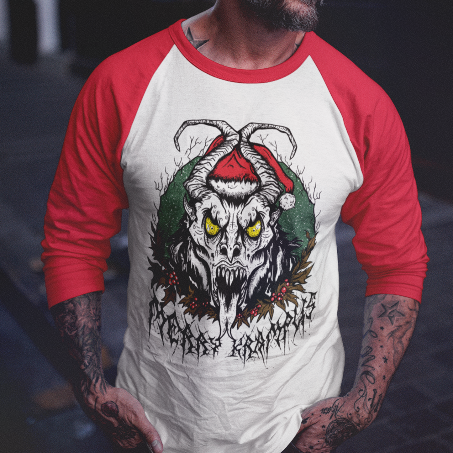 Merry Krampus Unisex Long Sleeve Raglan Shirt